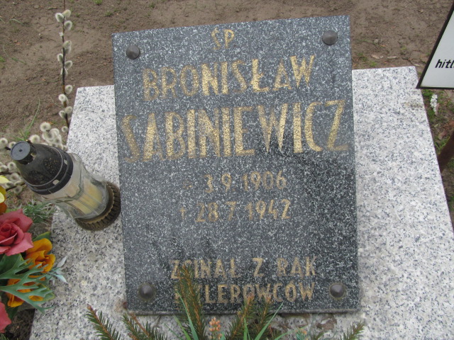 Bronisław Sabiniewicz 1906 Wronki Św. Katarzyny - Grobonet - Wyszukiwarka osób pochowanych