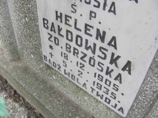 Helena Bałdowska 1905 Wronki Św. Katarzyny - Grobonet - Wyszukiwarka osób pochowanych