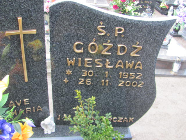 Wiesława Kazimiera Góźdź 1952 Wronki Św. Katarzyny - Grobonet - Wyszukiwarka osób pochowanych