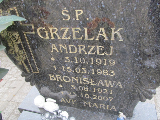 Andrzej Grzelak 1919 Wronki Św. Katarzyny - Grobonet - Wyszukiwarka osób pochowanych